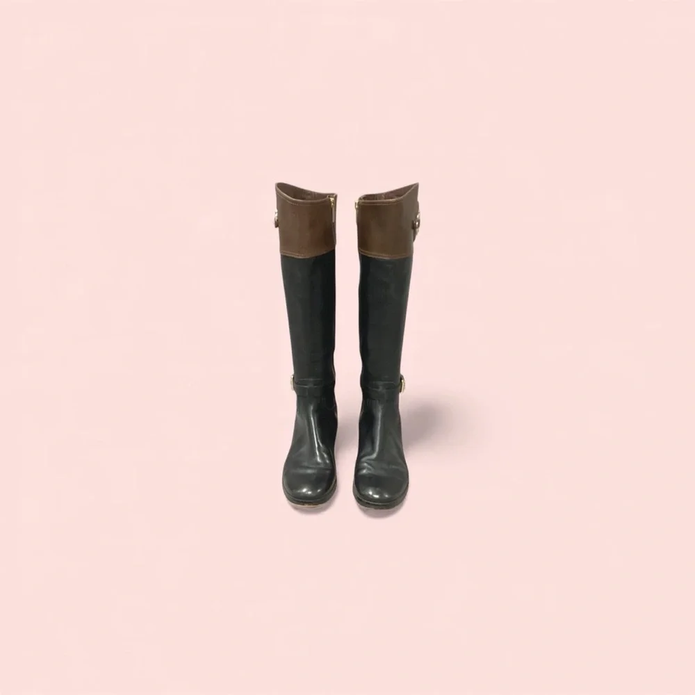Michael Kors Black & Brown Riding Boots Women's 6.5